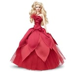 Barbie 2022 Mutlu Yıllar Bebeği (dalgalı sarı saçlı), bebek standı, 6 yaş ve üzeri HBY03