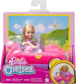 Barbie Chelsea Araç Barbie Chelsea araç seti, sarışın küçük bebek, oyuncak araba ve ayıcık aksesuarı HXN05