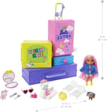 Barbie Extra Mini ve Hayvan Dostları'nın Seyahat Maceraları Oyun Seti, 2 yavru köpek ve Barbie Extra mini bebek, havuz, kaydırak, parti salonu ve aksesuarlar, 3 yaş ve üzeri HDY91