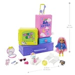 Barbie Extra Mini ve Hayvan Dostları'nın Seyahat Maceraları Oyun Seti, 2 yavru köpek ve Barbie Extra mini bebek, havuz, kaydırak, parti salonu ve aksesuarlar, 3 yaş ve üzeri HDY91