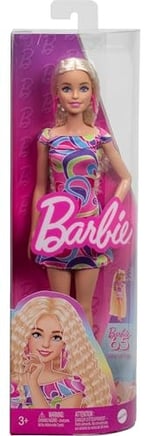 Barbie Fashionistas Doll #223 Sarışın Dalgalı Saçlı, Tamamen Saçtan Esinlenen Elbise ve Aksesuarlar, 65. Yıldönümü Koleksiyonluk Moda Bebek