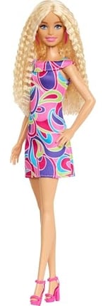 Barbie Fashionistas Doll #223 Sarışın Dalgalı Saçlı, Tamamen Saçtan Esinlenen Elbise ve Aksesuarlar, 65. Yıldönümü Koleksiyonluk Moda Bebek