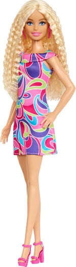 Barbie Fashionistas Doll #223 Sarışın Dalgalı Saçlı, Tamamen Saçtan Esinlenen Elbise ve Aksesuarlar, 65. Yıldönümü Koleksiyonluk Moda Bebek