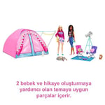 Barbie Malibu ve Brooklyn Kampta™ oyun seti 2 Barbie bebek, çadır ve aksesuarlarıyla It Takes Two™ kamp oyunu seti HGC18