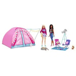Barbie Malibu ve Brooklyn Kampta™ oyun seti 2 Barbie bebek, çadır ve aksesuarlarıyla It Takes Two™ kamp oyunu seti HGC18