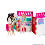 Barbie oyuncakları, ışıklı, sesli ve 20'den fazla aksesuar içeren dönüşen ambulans ve klinik oyun seti, Barbie'nin Yeni Ambulansı, HKT79