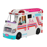 Barbie oyuncakları, ışıklı, sesli ve 20'den fazla aksesuar içeren dönüşen ambulans ve klinik oyun seti, Barbie'nin Yeni Ambulansı, HKT79