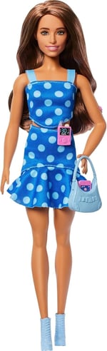 Barbie Puantiyeli kıyafeti ve aksesuarlarıyla tip 1 diyabeti olan Barbie Fashionistas bebek, HYT97