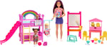 Barbie Skipper Bebek Bakıcılığı Eğlencesi Oyun Seti 3 bebek, mobilya ve 15'ten fazla aksesuar ile Barbie Skipper Bebek Bakıcılığı Eğlencesi oyun seti HND18 | 3 Bebek, Mobilya ve 15+ Aksesuar, Ranzalar