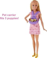 Barbie ve Hayvan Dostları Barbie ve Hayvan Dostları Oyun Seti, köpek, 3 yavru köpek ve aksesuarlar, 3-7 yaş HCK75