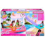Barbie'nin Rüya Teknesi Havuzlu ve kaydıraklı Barbie'nin Rüya Botu oyun seti ve aksesuarlar HJV37