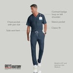 BARCO Grey's Anatomy Scrubs - Evan Scrub Top Erkekler için, Lapover V Yaka Kolay Bakım Erkek Scrub Üst