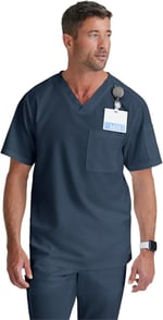 BARCO Grey's Anatomy Scrubs - Evan Scrub Top Erkekler için, Lapover V Yaka Kolay Bakım Erkek Scrub Üst