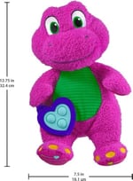 Barney pelüş oyuncağı, 2 yaş ve üzeri çocuklar için etkileşimli aktiviteler ve farklı dokular ile 32 cm'lik Fisher-Price Kalp Yapan , HYG89