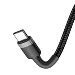 Baseus Cafule, 3.0 A USB-C & USB-C Şarj & Data Aktarımı Kablosu, Flash/Hızlı Şarj, 1 Metre, Gri/Siyah, CATKLF-GG1