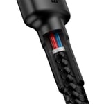 Baseus Cafule, 3.0 A USB-C & USB-C Şarj & Data Aktarımı Kablosu, Flash/Hızlı Şarj, 1 Metre, Gri/Siyah, CATKLF-GG1