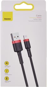 Baseus Cafule Serisi, 1.5 A USB-A & Lightning Şarj & Data Aktarım Kablosu, 2 Metre, Kırmızı - Siyah