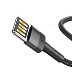Baseus Cafule Special Edition, USB-A & Lightning 2.4 A Şarj & Data Aktarım Kablosu,1 Metre, Gri - Siyah, ‎CALKLF-GG1 - Seçenekler: 1.5A, 2.4A