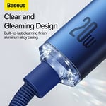 Baseus Crystal Shine 20W Type-C to Lightning Kablo 120 cm Mavi