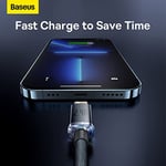 Baseus Crystal Shine Hızlı Şarj Kablosu, Lightning – 1.2m, iPhone Uyumlu, Güçlendirilmiş Yapı, Dayanıklı ve Hızlı Veri Aktarımı, Siyah