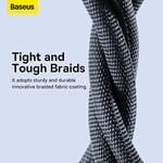 Baseus Crystal Shine Hızlı Şarj Kablosu, Lightning – 1.2m, iPhone Uyumlu, Güçlendirilmiş Yapı, Dayanıklı ve Hızlı Veri Aktarımı, Siyah