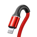 Baseus Halo, 2.4 A USB-A & Lightning Şarj & Data Aktarım Kablosu 1 Metre Kırmızı