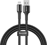Baseus Halo, 2.4 A USB-A & Lightning Şarj & Data Aktarım Kablosu 1 Metre Kırmızı