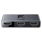 Baseus Matrix 2 in 1 Çok Fonksiyonlu Bilgisayar/Telefon HDMI Hub Adaptörü, Koyu Gri, HDMI Giriş Çıkış 4K & ARC, 4K 60 Hz Destekli, Seyahat Boy