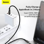 Baseus Tungsten Gold Hızlı Şarj Kablosu Type-C to Type-C 100W, 1m, Siyah