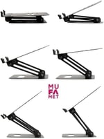 Basic 2 Tüm Modellerle Uyumlu Metal Kolay Ayarlanır Katlanabilir Siyah Laptop Standı Yükseltici Laptop Sehpası