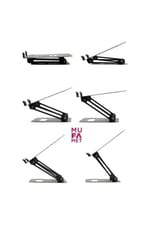 Basic 2 Tüm Modellerle Uyumlu Metal Kolay Ayarlanır Katlanabilir Siyah Laptop Standı Yükseltici Laptop Sehpası