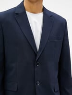 Basic Blazer Ceket Dikiş Detaylı Düğmeli Cepli