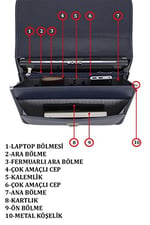 Basic Erkek El Çantası 15,6 inç Laptop ve Organizer Bölmeli Omuz Askılı