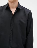 Basic Gömlek Klasik Manşet Yaka Uzun Kollu Düğmeli Non Iron