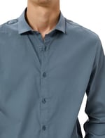 Basic Gömlek Slim Fit Yarım İtalyan Yaka Düğmeli