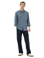 Basic Gömlek Slim Fit Yarım İtalyan Yaka Düğmeli
