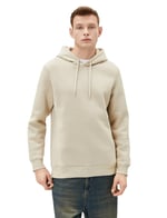 Basic Kapşonlu Sweatshirt Uzun Kollu Ribanalı Şardonlu