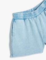 Basic Mini Şort Beli Lastikli Cepli Pamuklu