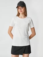 Basic Tişört Bisiklet Yaka Kısa Kollu
