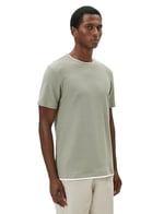 Basic Tişört Kumaş Detaylı Bisiklet Yaka Slim Fit Dokulu