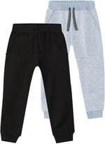 Basic Unisex Siyah-Gri Melanj 2'li Eşofman Altı