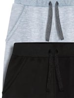 Basic Unisex Siyah-Gri Melanj 2'li Eşofman Altı