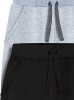 Basic Unisex Siyah-Gri Melanj 2'li Eşofman Altı