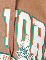 Baskılı Kapüşonlu Kolej Sweatshirt İçi Polarlı