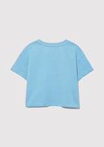 Baskılı Mavi Tişört Loose Fit/Bol Rahat Kesim 7610233-88134