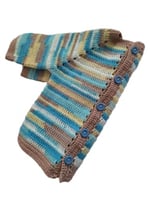 Batik Renklerde Mavi Erkek Çocuk Örgü Hırkası