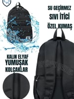 Batman Sırt Çantası ve Suluk Seti, Siyah, Su İtici Kumaş, Hafif, Lise ve Ortaokul için