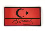Bayrak Kemal Atatürk İmzalı Deri PEÇ - Arma - Patch