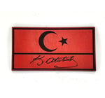Bayrak Kemal Atatürk İmzalı Deri PEÇ - Arma - Patch