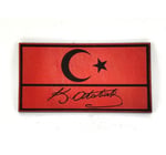 Bayrak Kemal Atatürk İmzalı Deri PEÇ - Arma - Patch